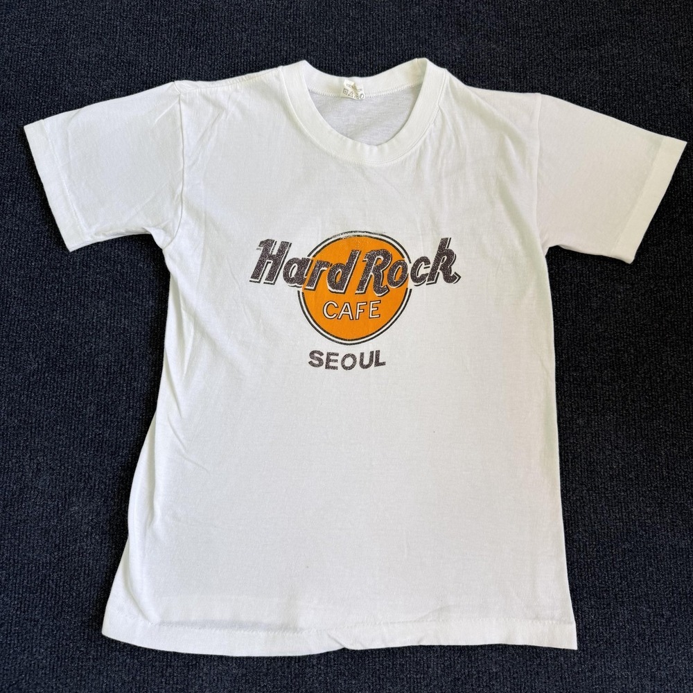 Vintage 90s Hard Rock Cafe Seoul Shirt Mens Medium White Grand Prix Tee T-Shirt